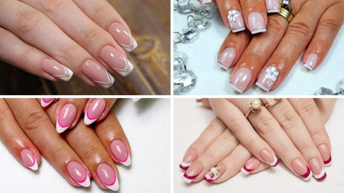 Bridal nails with classic French nails