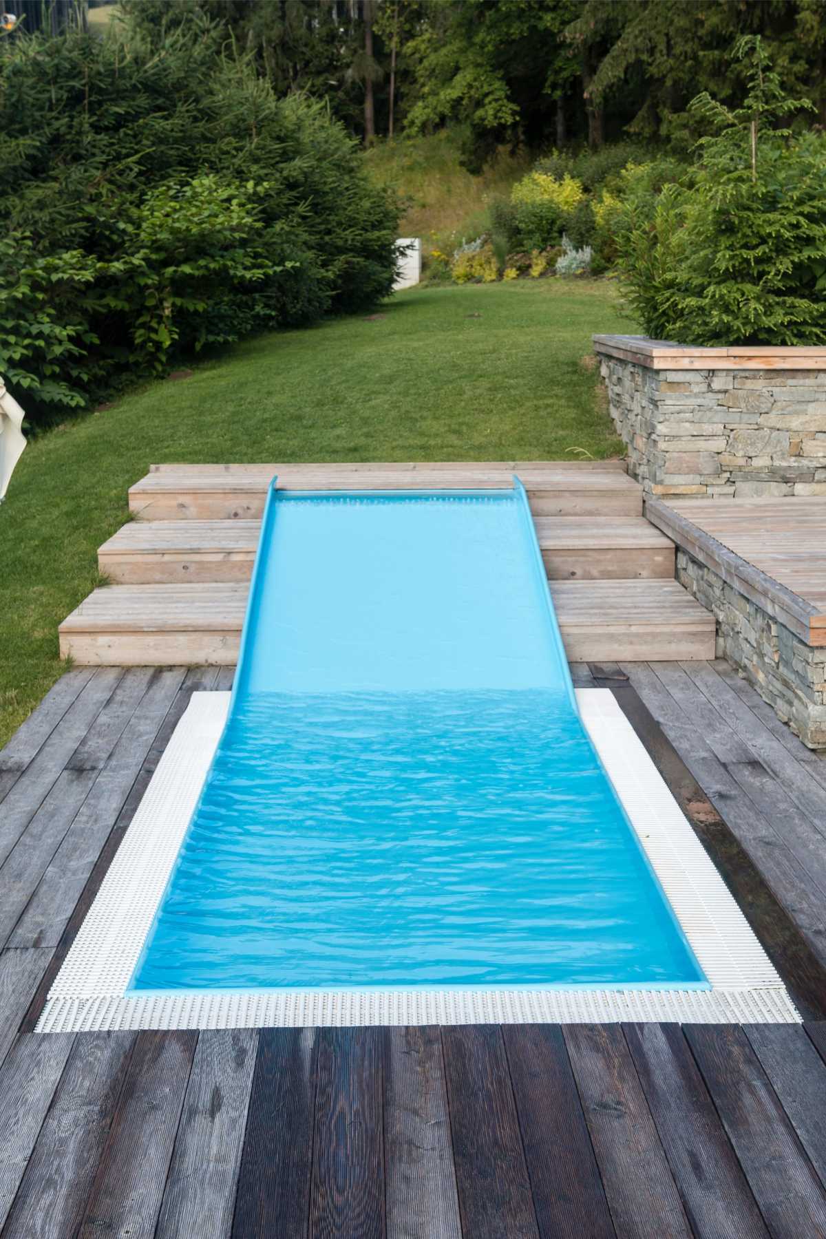 small pool with mini slide