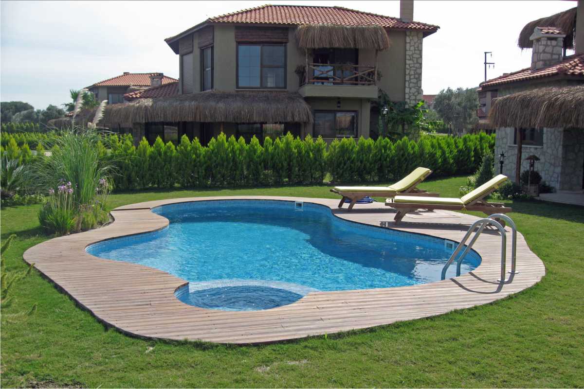 small pool with unique design