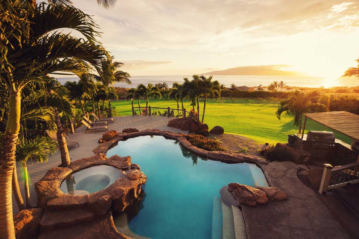 small pool decorated with natural materials