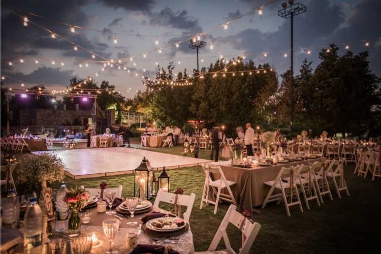 Simple lamps illuminating the dance floor