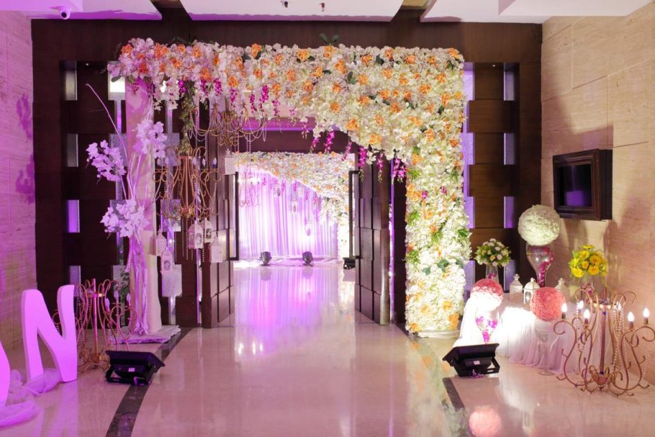 Wedding decoration with flower arch