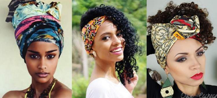 Scarf hairstyles for curly and short hair