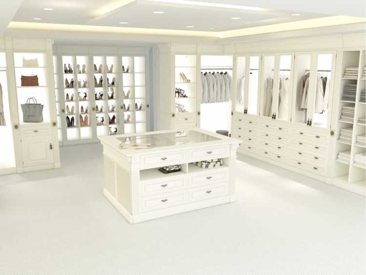 romantic all-white closet