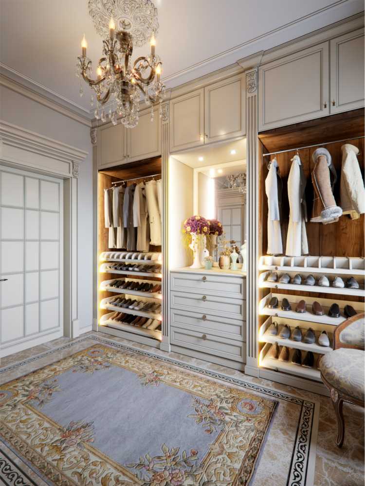 princess closet, romantic with golden details