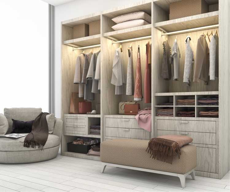 romantic walk-in closet