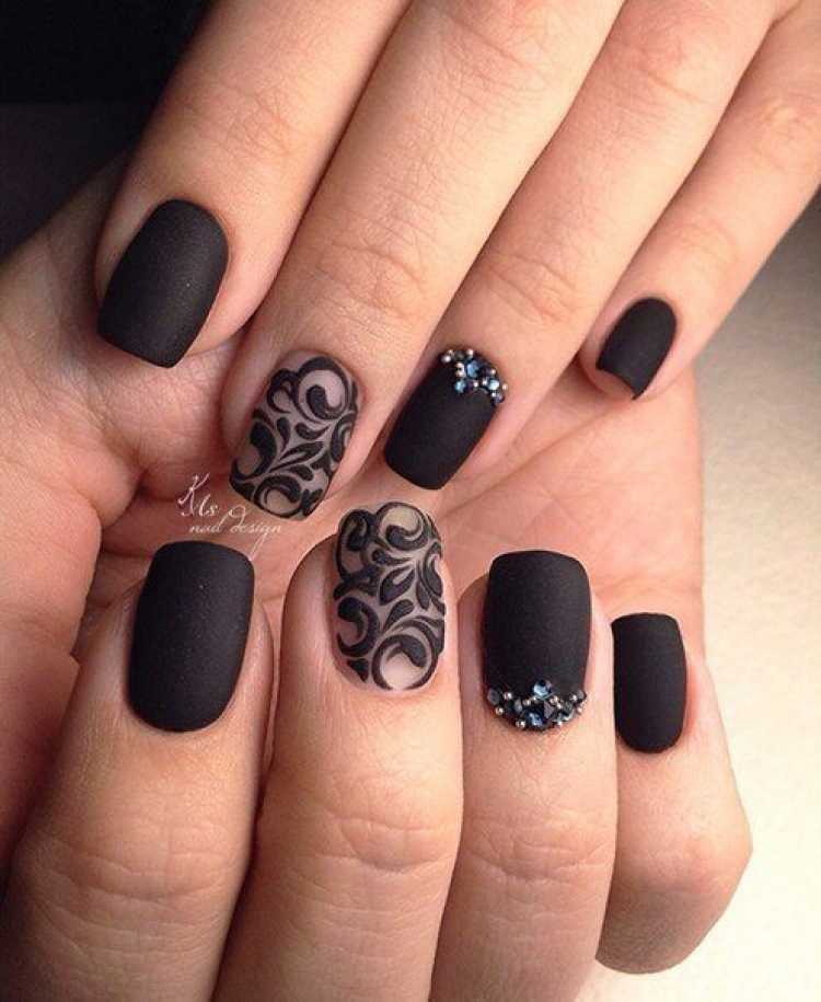 Nail art with matte nail polish