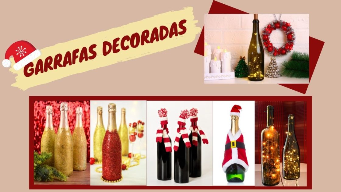 Decorating ideas for Christmas with bottles