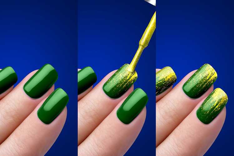 Green and yellow nail art