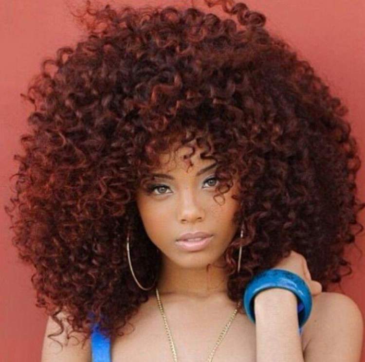 Copper curly hair