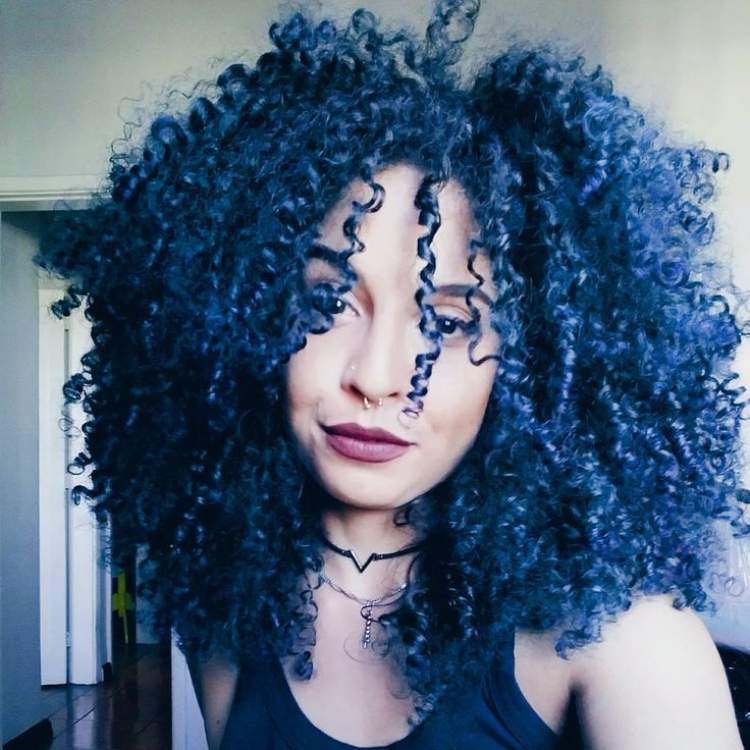 Curly hair with fantasy colors