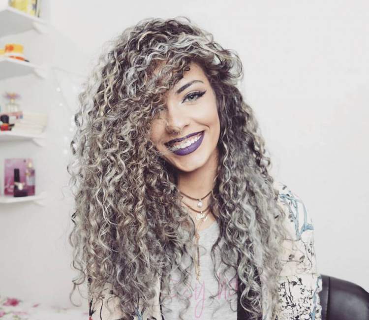 Platinum curly hair