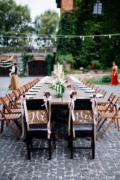 simple wedding chair decoration