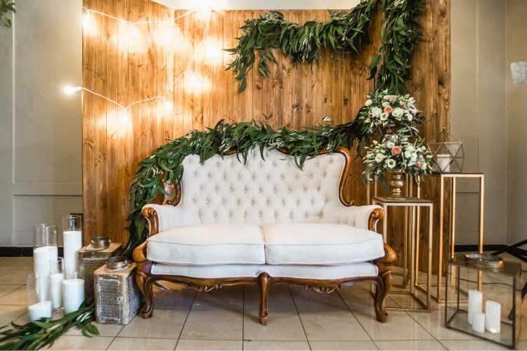 wedding decoration with sofas