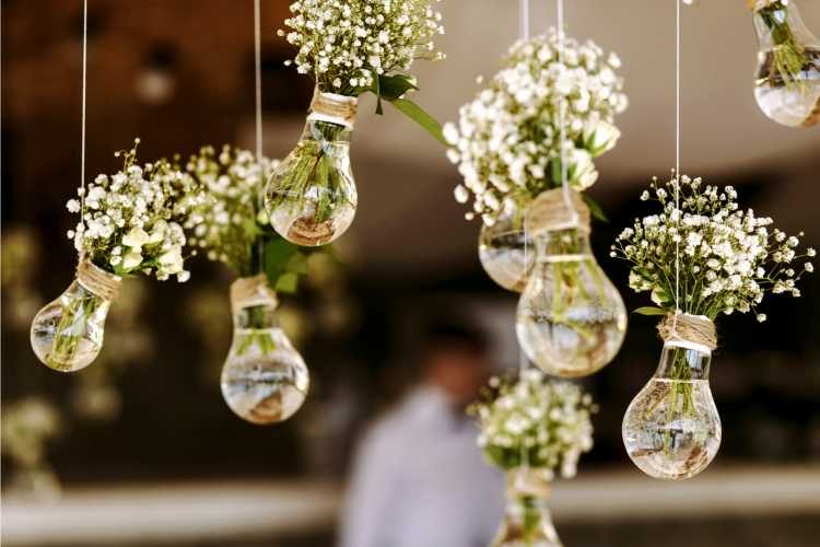 Lamps with flowers