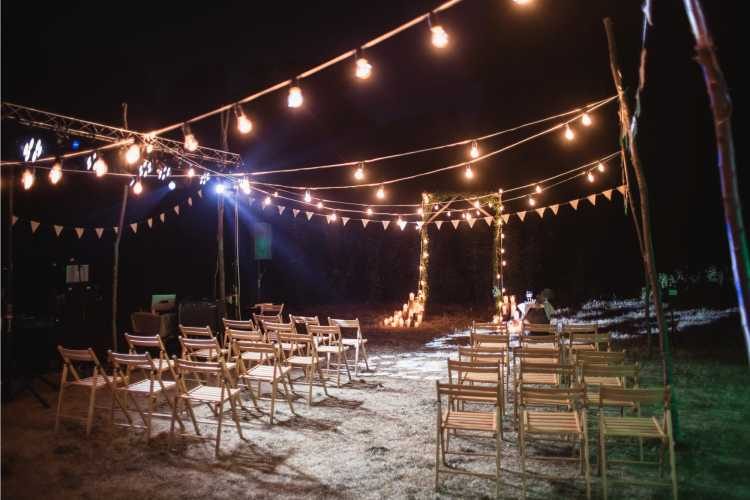 Simple altar for wedding ceremony