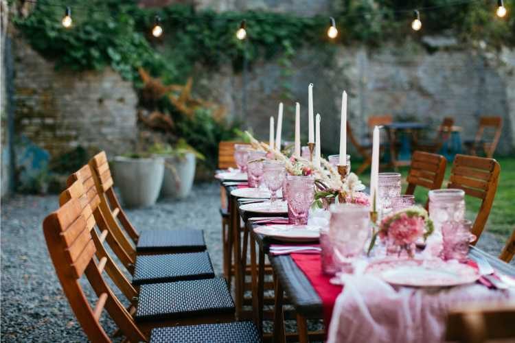 Wedding tables with simple decor