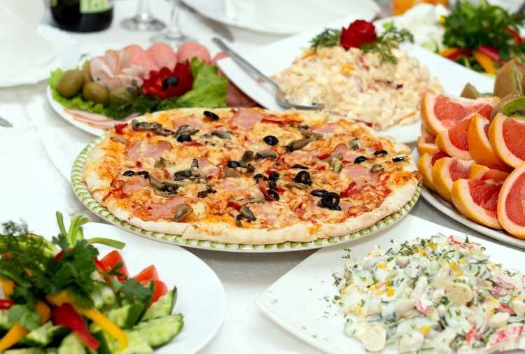 wedding buffet with pizza