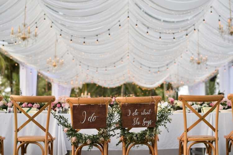 bride and groom chair