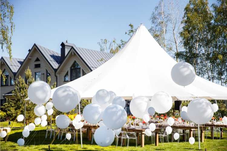 decorated wedding tent