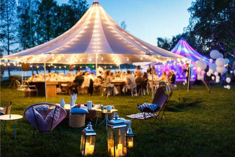 wedding tent in the countryside