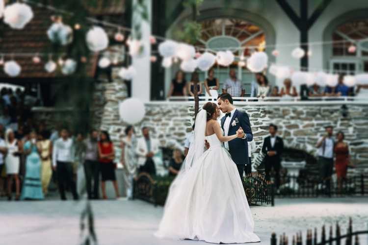 traditional bride and groom dance