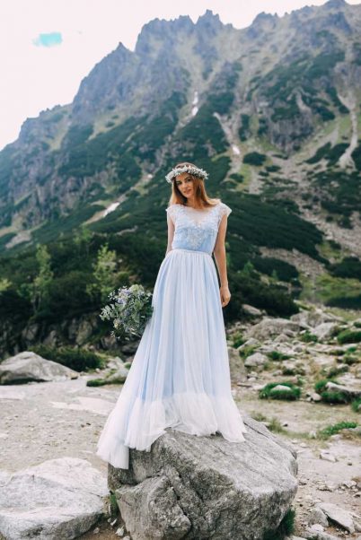 blue wedding dress