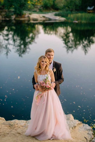 pink wedding dress