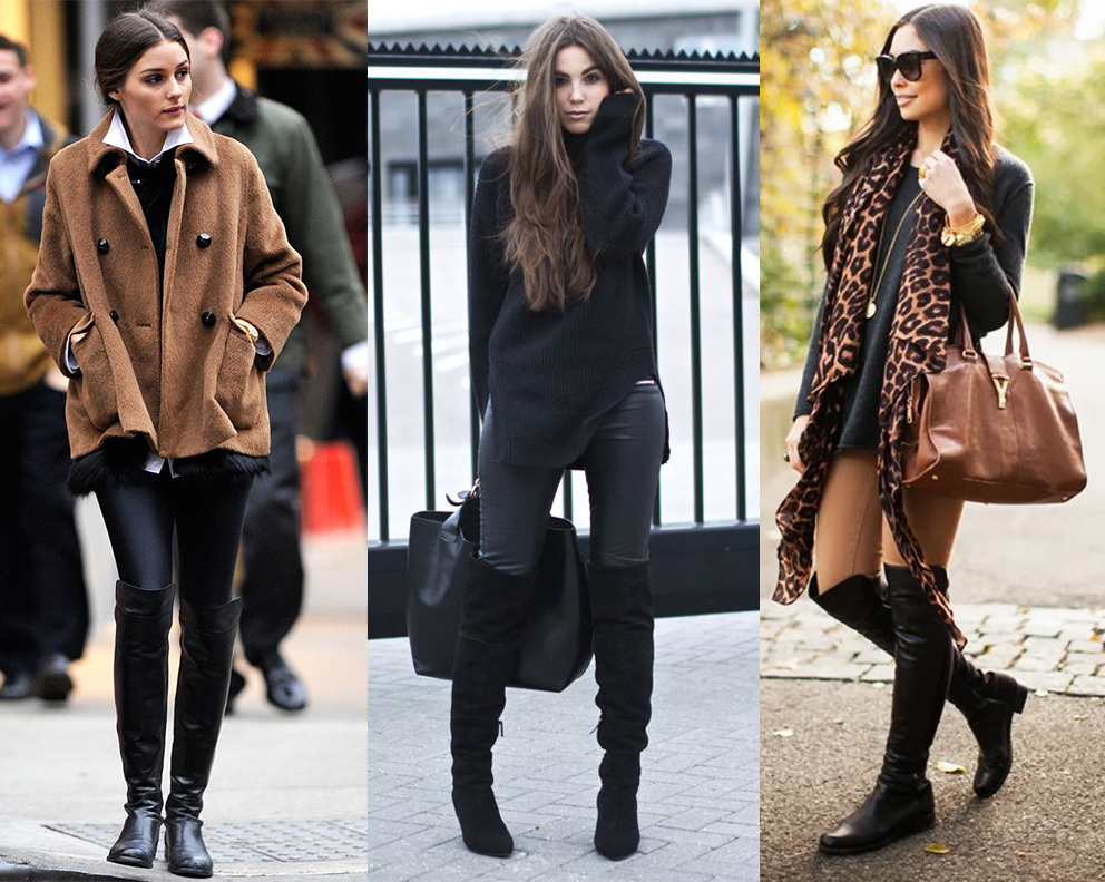 combine over the knee pants boots