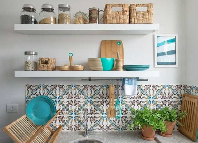 shelf to decorate a small kitchen