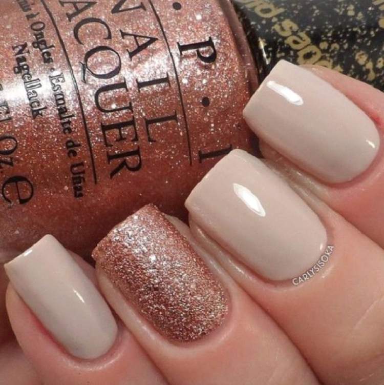 Decorated nail tips for those who love nude nail polish