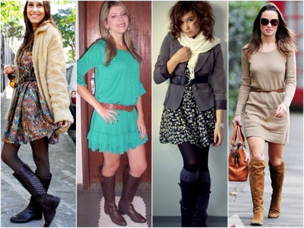 Botas de montar con vestido