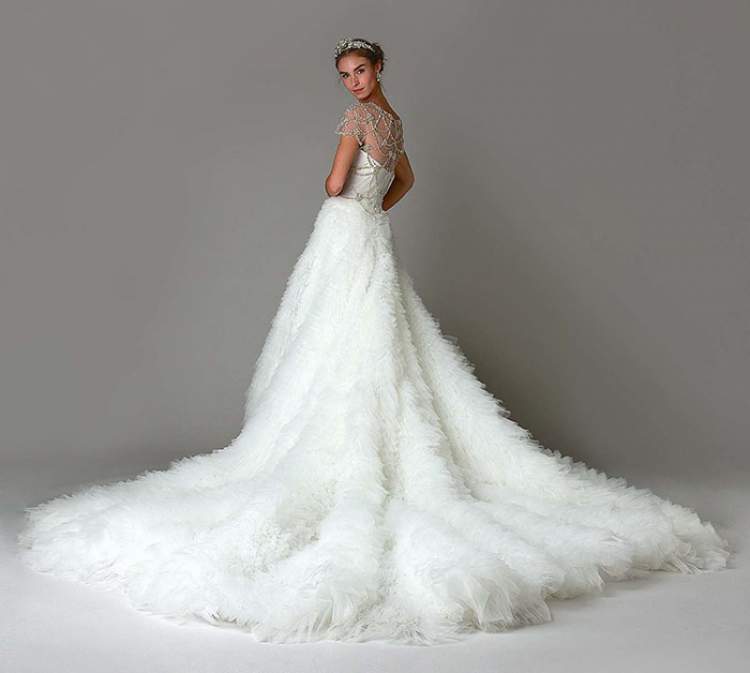 Wedding Dress with Fur Train