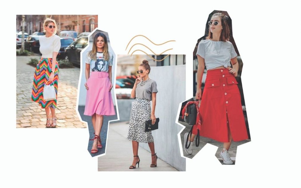 Looks con faldas midi para fiestas de Nochevieja