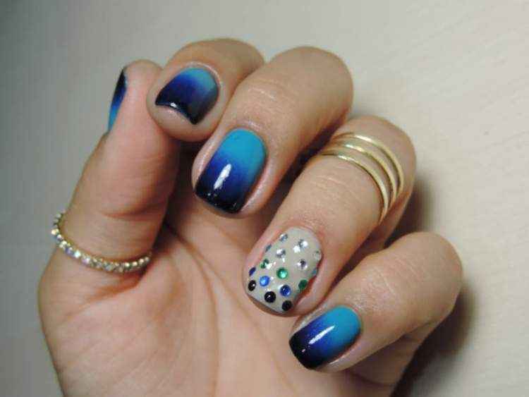 Nails decorated with stones