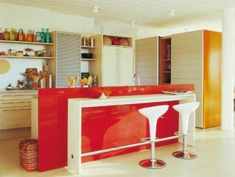 Glass kitchen counter