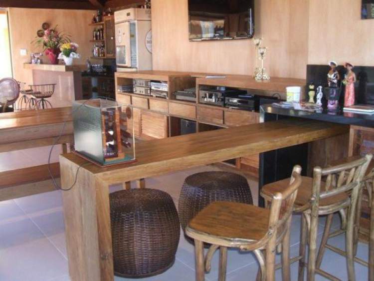 Kitchen counter made of wood