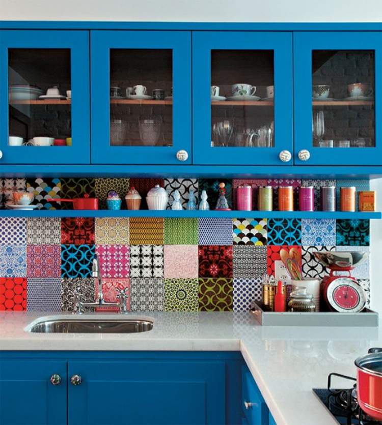 Colorful tiles help with creative and cheap decoration to transform your home