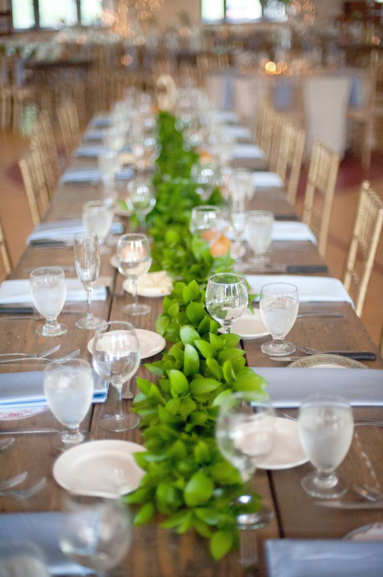 Wedding decoration with foliage