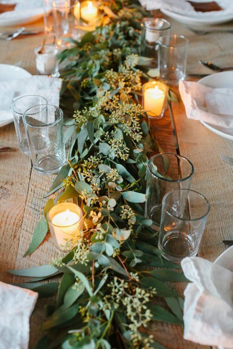 Wedding decoration with lots of greenery