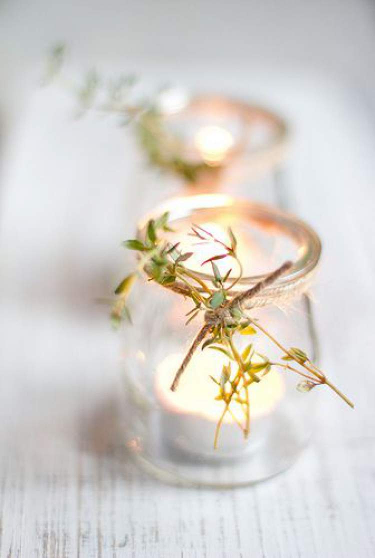 Object for wedding decoration with foliage