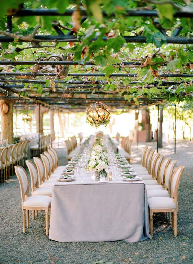 Beautiful wedding decoration with foliage