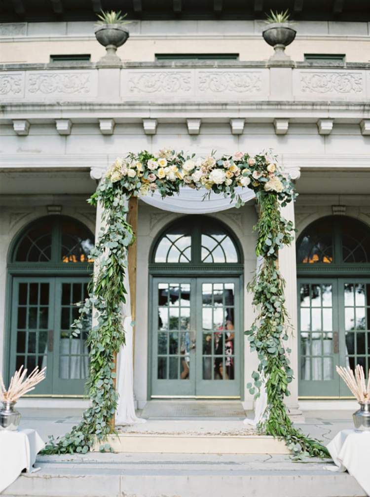 Foliage arch in wedding decoration