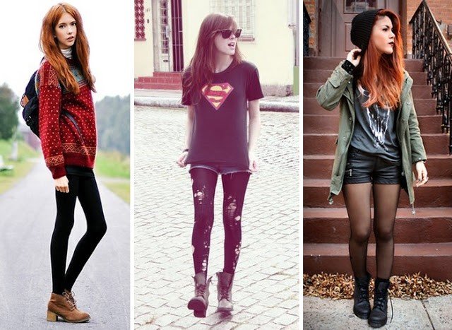 combat boots with shorts look