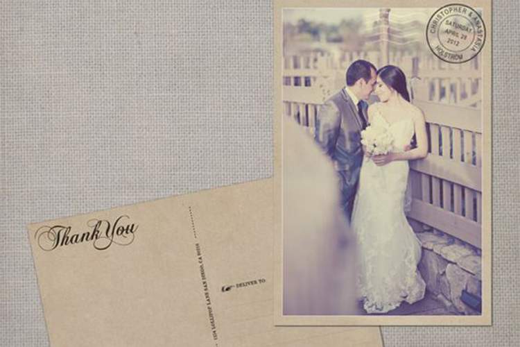 Personalized Postcard for Wedding Favor