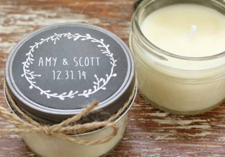 Aromatic candle template for wedding favor