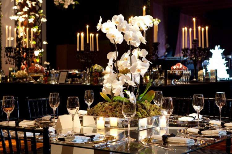 Wedding decoration with orchid arrangements