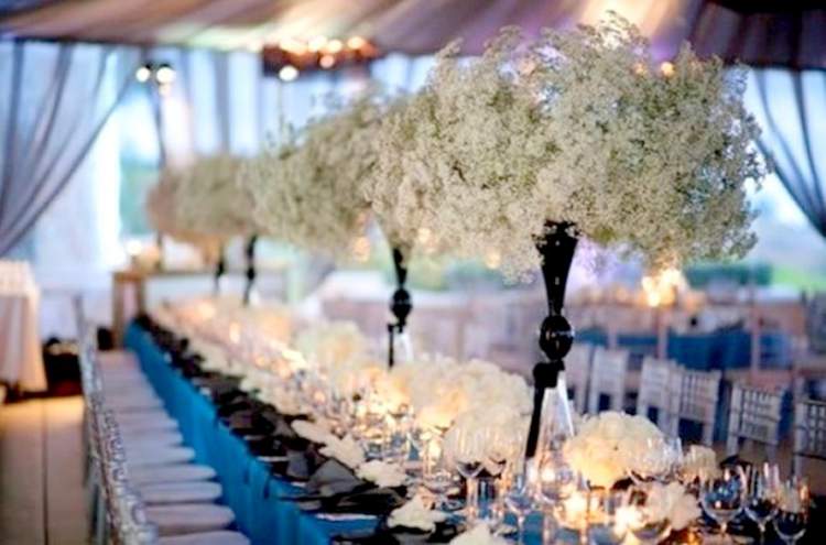 Wedding decoration with Gypsophila