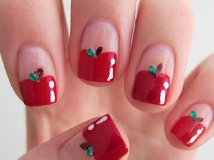 Short nails with fun decoration