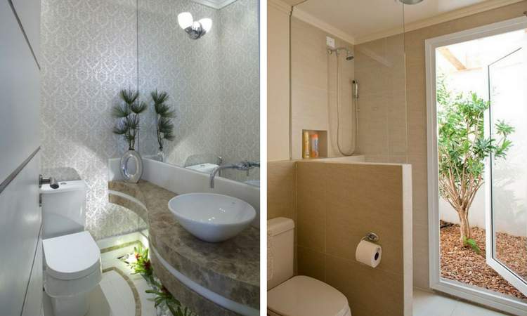 Winter garden in bathroom decoration